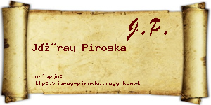 Járay Piroska névjegykártya