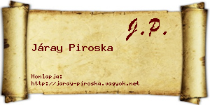 Járay Piroska névjegykártya