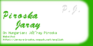 piroska jaray business card